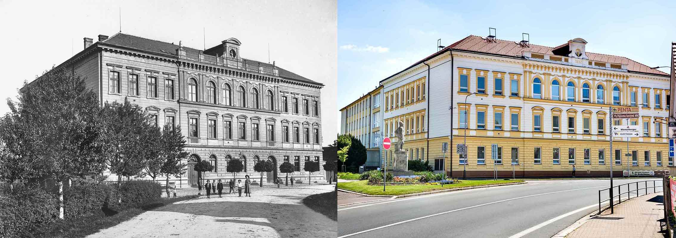 Holice, obecná a měšťanská škola chlapecká, postavena 1892